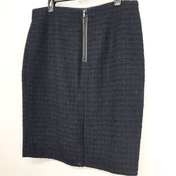 Ann Taylor Navy Blue Sparkle Tweed Pencil Skirt - Picture 7 of 16